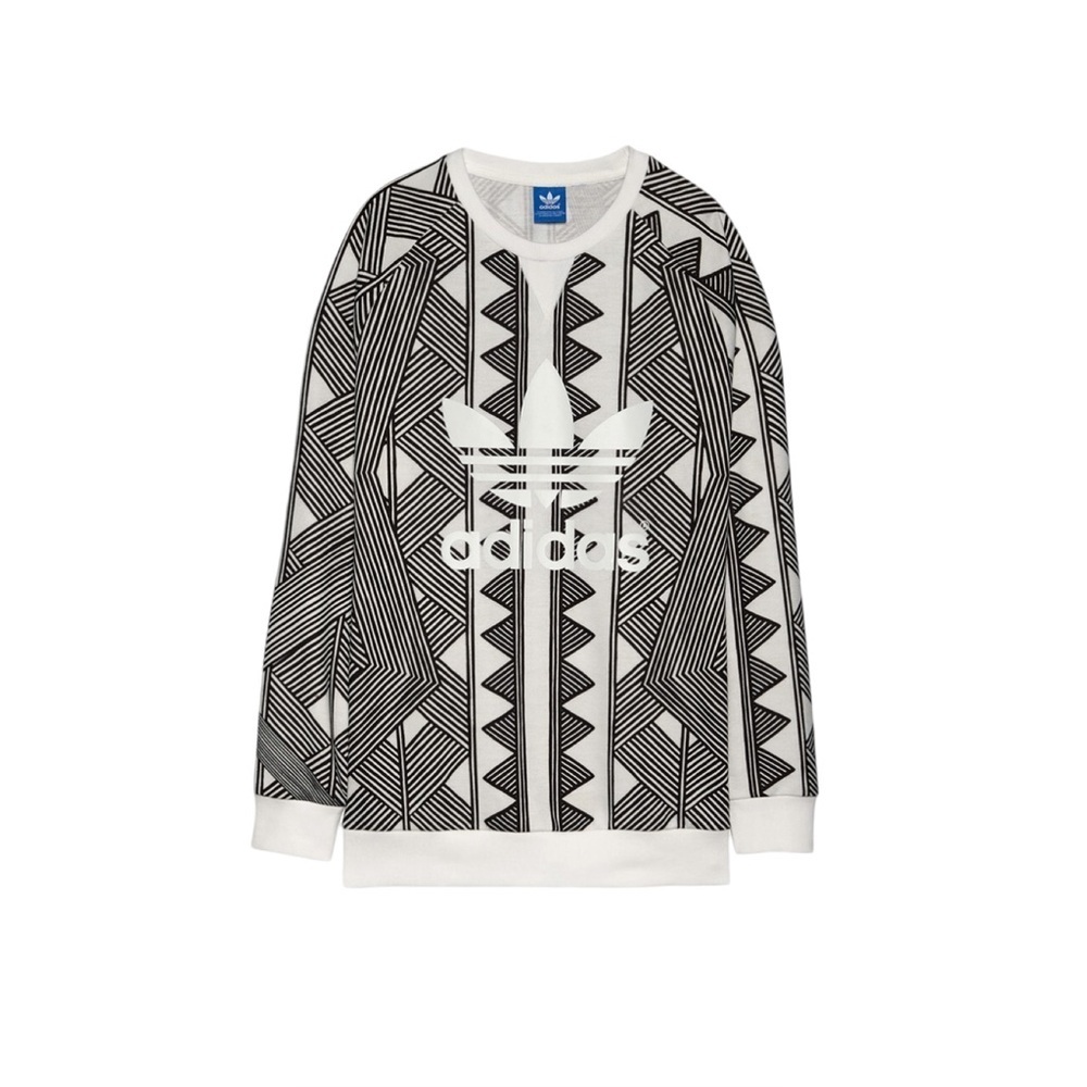 Adidas Originals Mexkumerex Black White Geometric Crewneck Sweatshirt Size Small